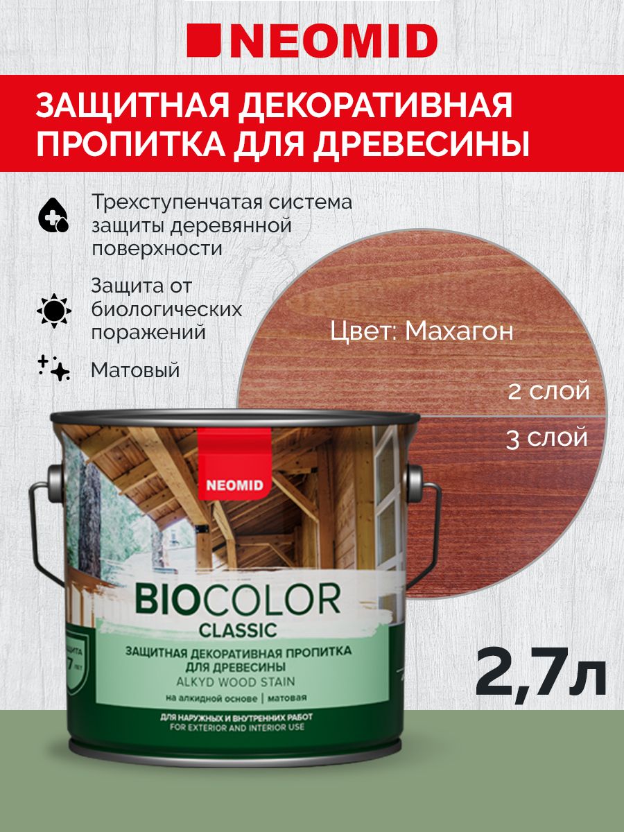 Neomid Пропитка BIO COLOR CLASSIC Махагон (2,7л)