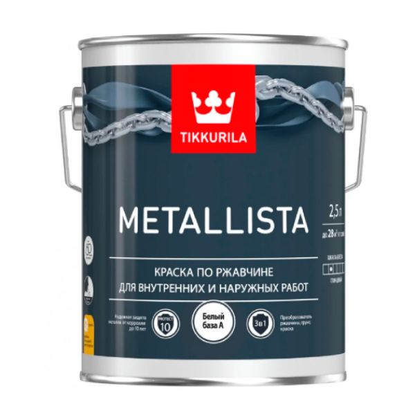 Tikkurila Краска по ржавчине METALLISTA  A гл  2.5л