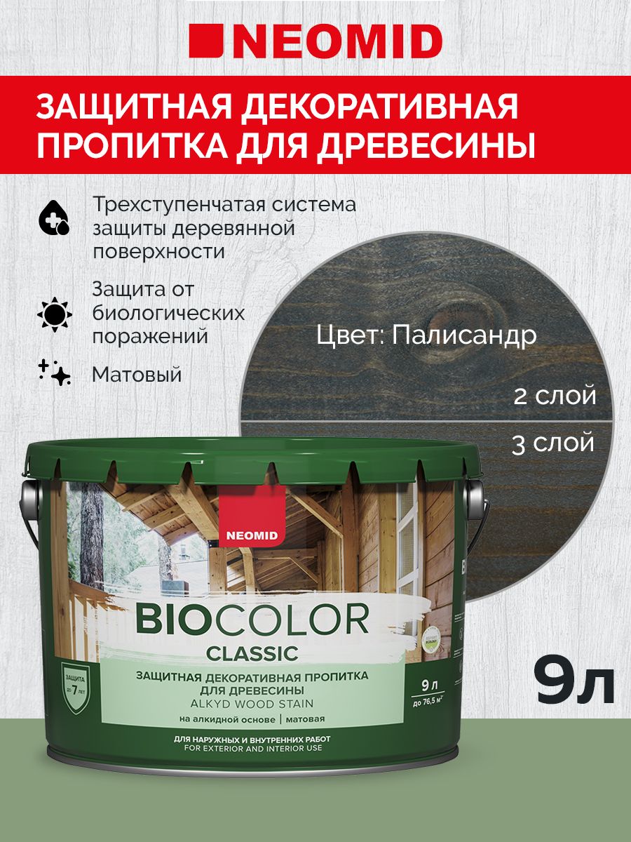 Neomid Пропитка BIO COLOR CLASSIC Палисандр (9л)