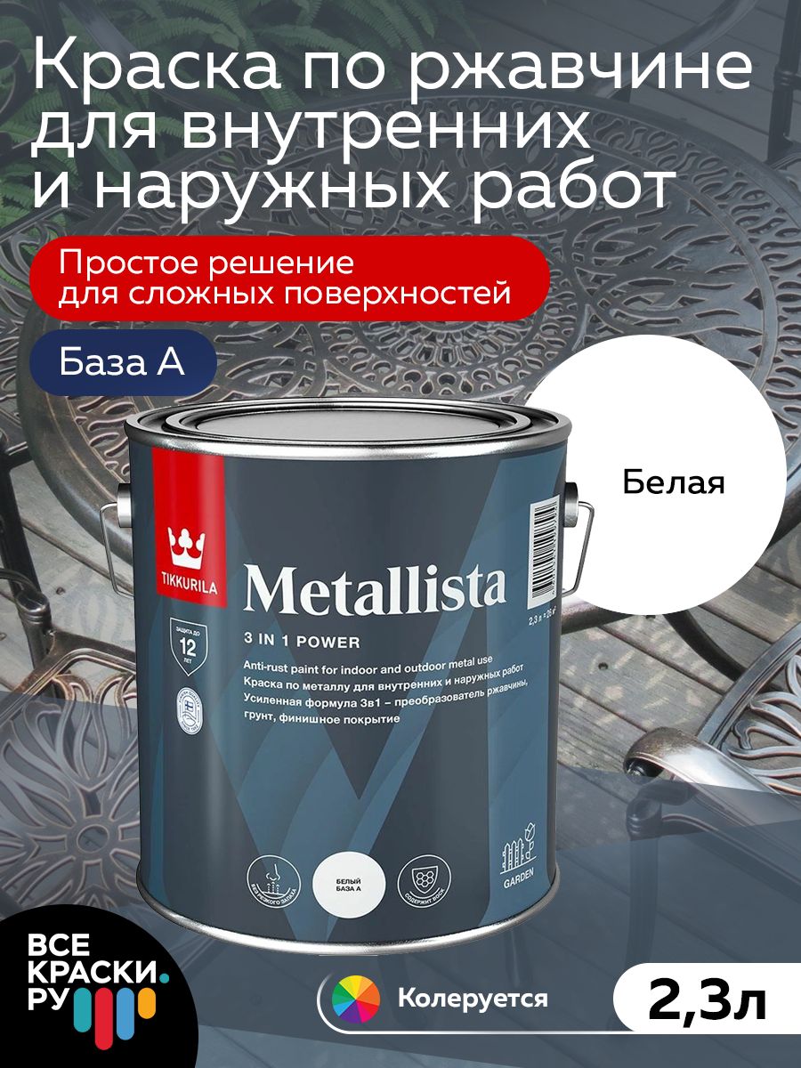 Tikkurila Краска по ржавчине METALLISTA  A гл  2.3л