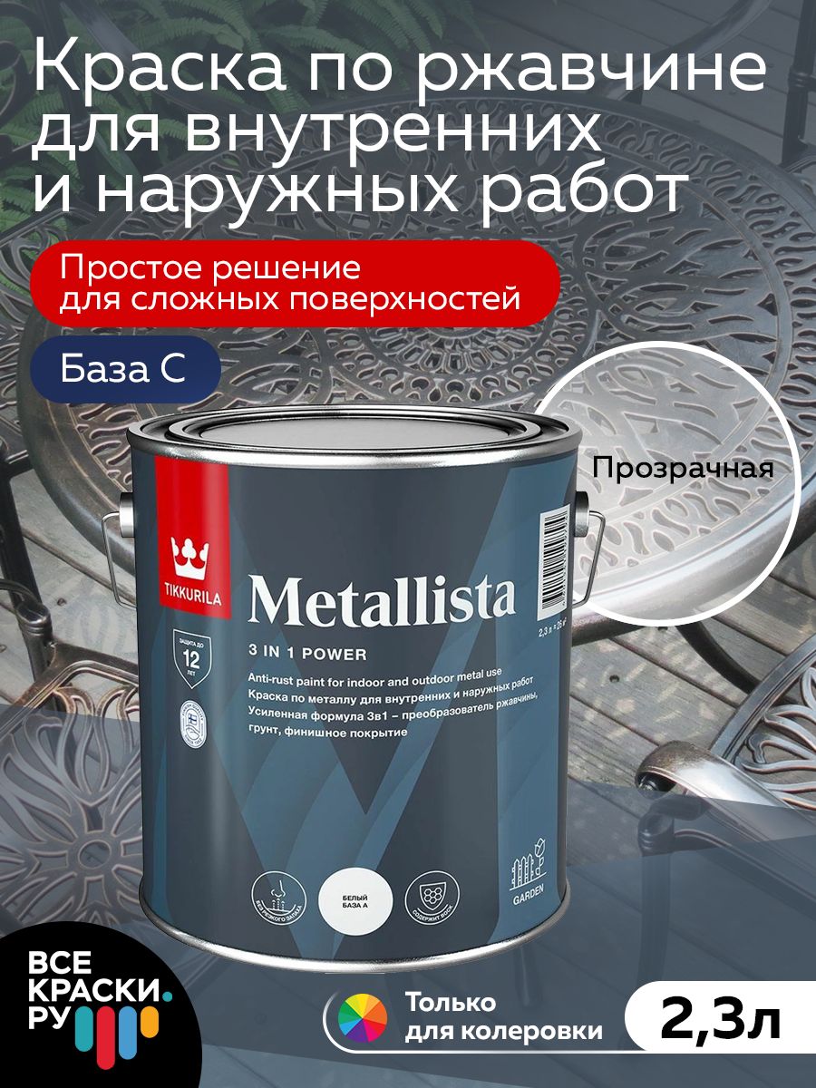 Tikkurila Краска по ржавчине METALLISTA  С гл  2,3л