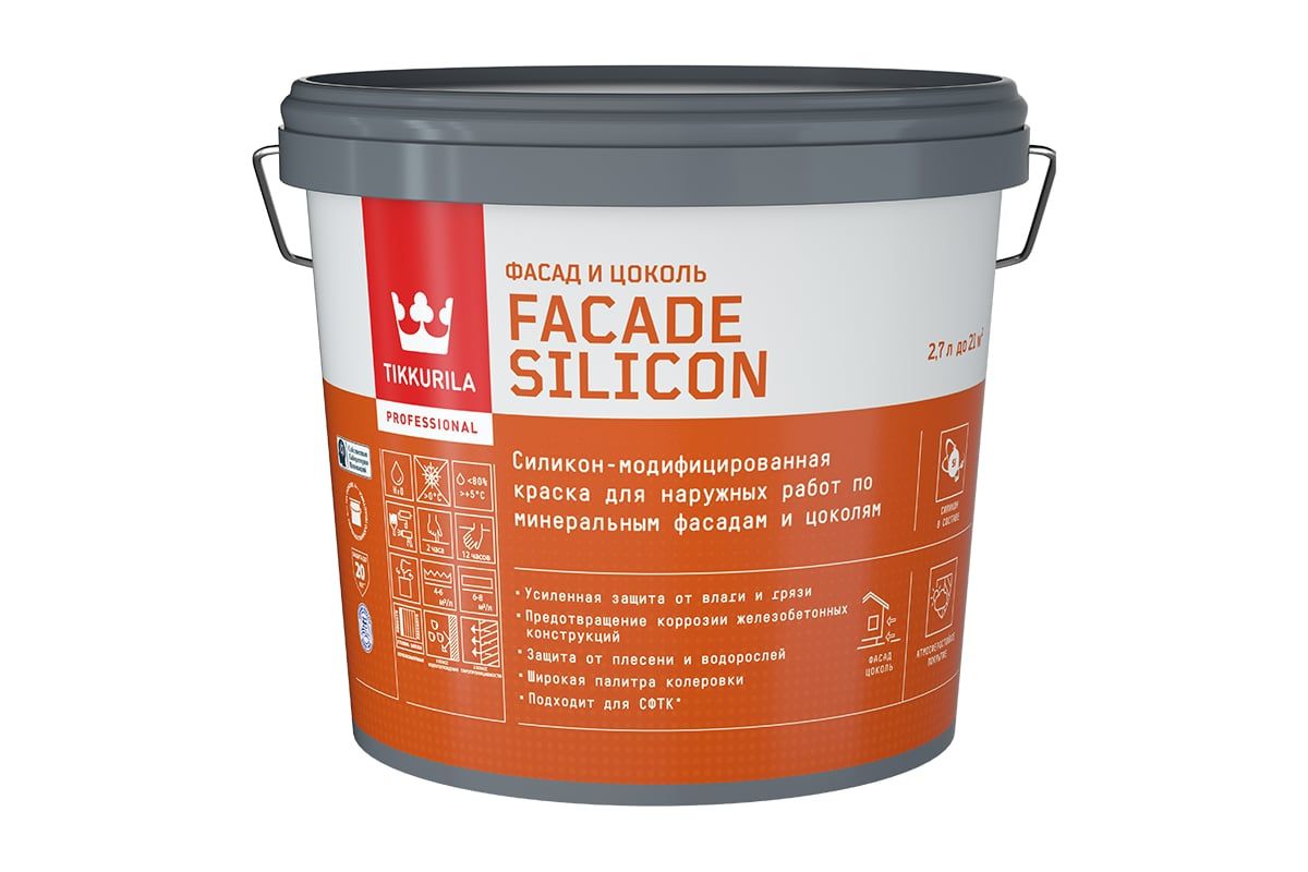 Tikkurila Краска фасадная Facade Silicon C гл/мат 2,7л