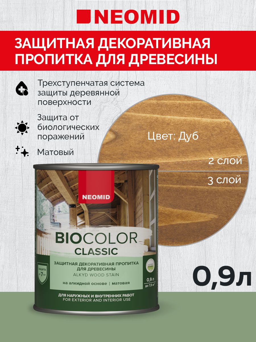 Neomid Пропитка BIO COLOR CLASSIC Дуб (0,9л)