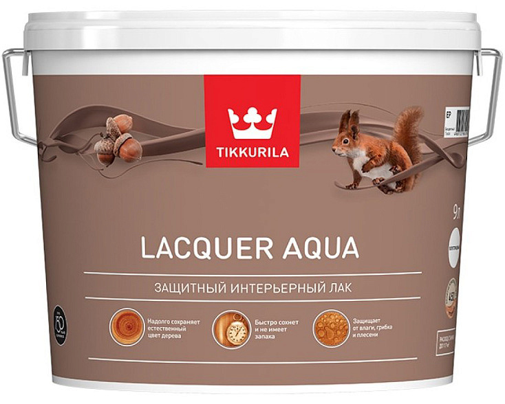 Tikkurila Лак интерьерный LACQUER AQUA EP п/гл 9л