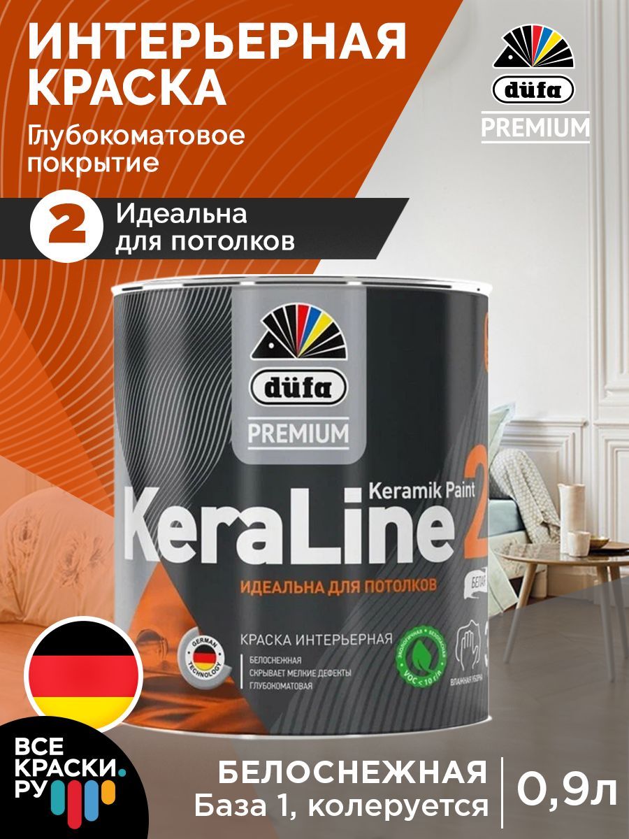 DufaPremium ВД краска KeraLine 2 база1 0,9л