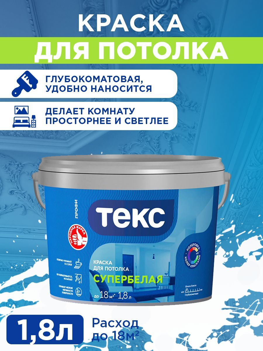 TEKS Profi ВД краска Для потолка ПРОФИ А 1,8л