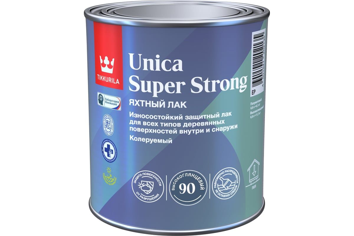 Tikkurila Лак универсальный UNICA SUPER STRONG EP в/гл 0,9л