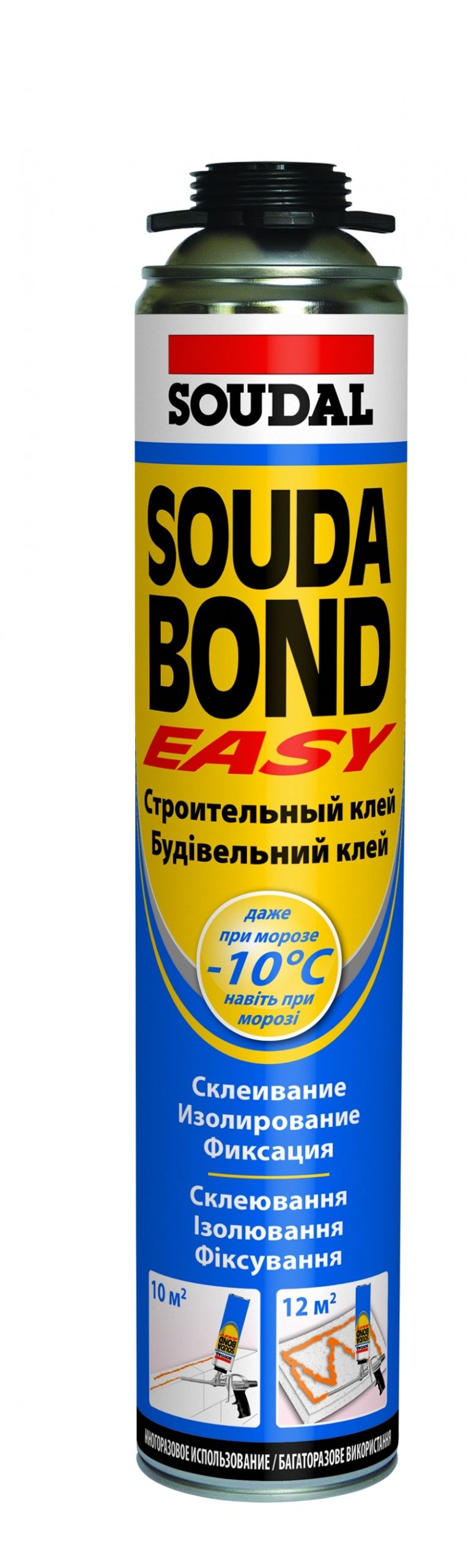 Soudal Клей-пена полиур для гипсокарт, панелей, минваты Soudabond EASY GUN ЗИМА 750мл