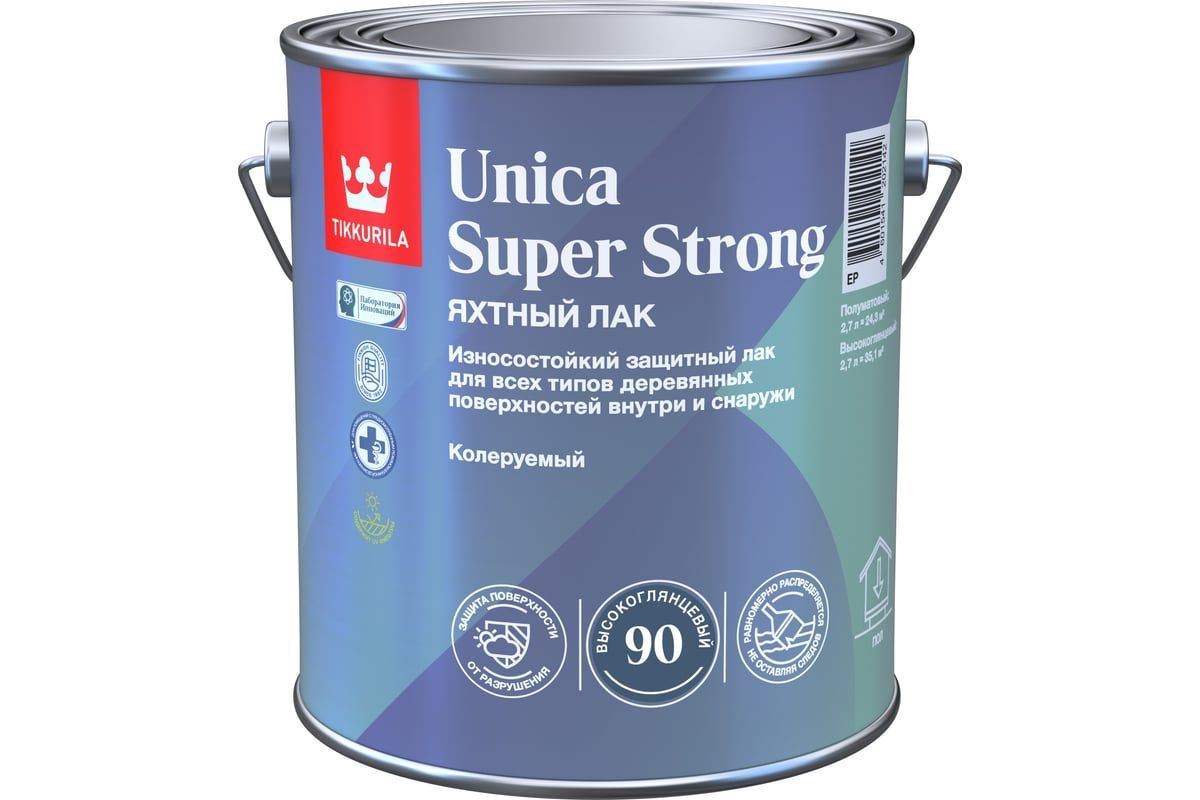 Tikkurila Лак универсальный UNICA SUPER STRONG EP в/гл 2,7л