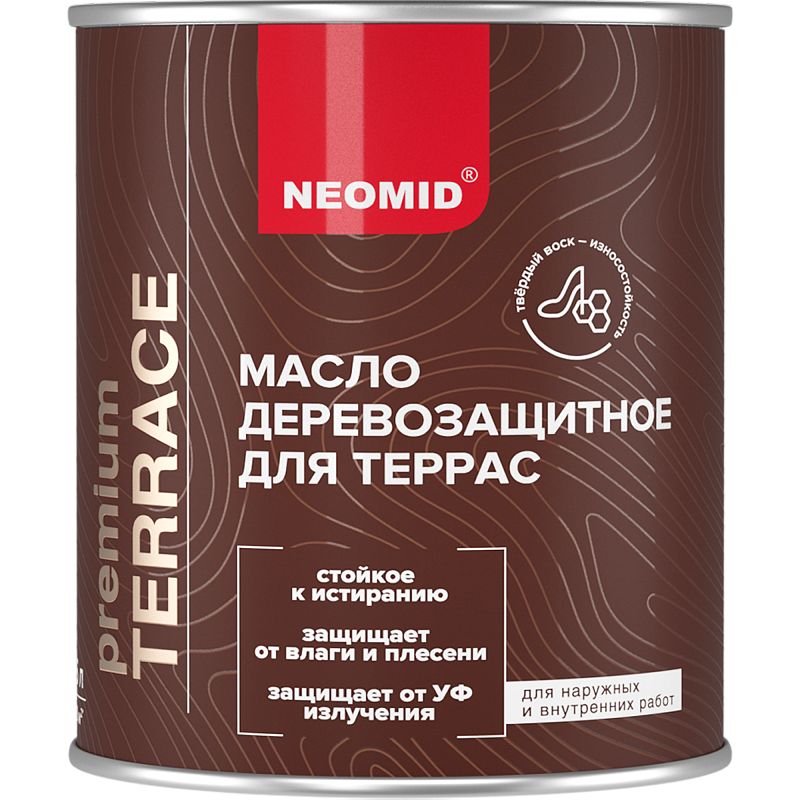 Neomid Масло деревозащитное для террас Terrace, Светлый дуб, 0,75 л